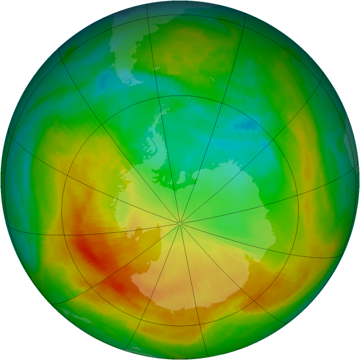 Antarctic ozone map for 13 November 1988
